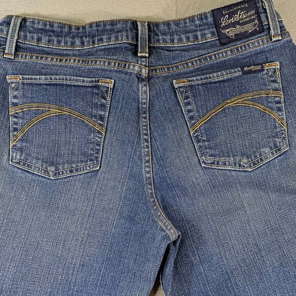 Levis Signature Bootcut Jeans Womens 12 Denim Blue Mid Rise Stretch Light Wash‎ - Picture 4 of 12